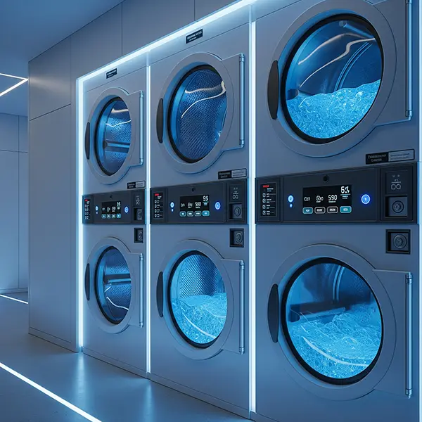 lavadoras en la pared de forma horizontal muy lujosa 